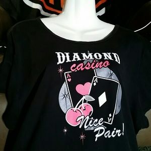 PLUS SIZE LUCKY DIAMOND CASINO  TEE